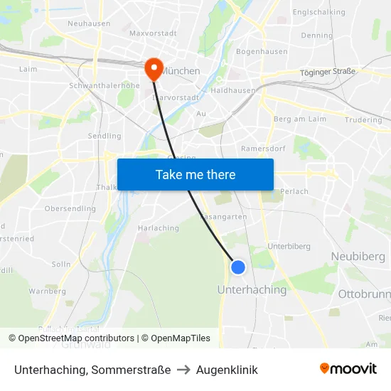 Unterhaching, Sommerstraße to Augenklinik map