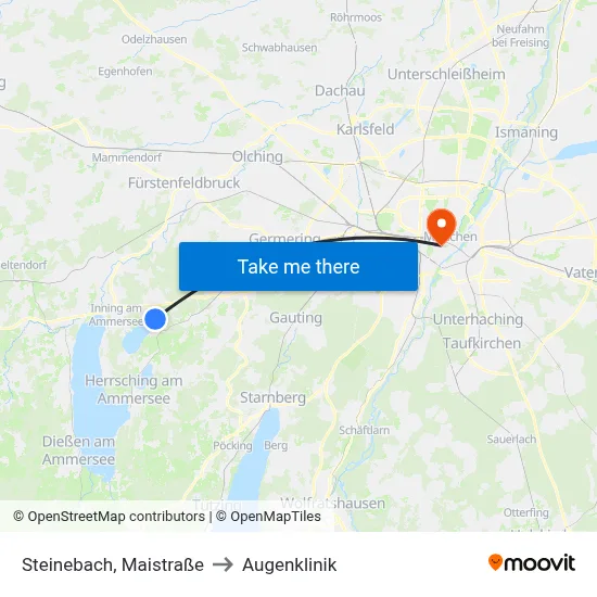 Steinebach, Maistraße to Augenklinik map