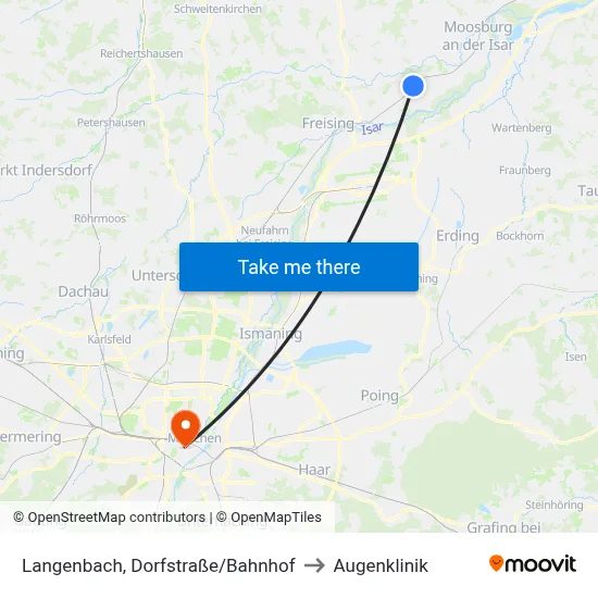 Langenbach, Dorfstraße/Bahnhof to Augenklinik map