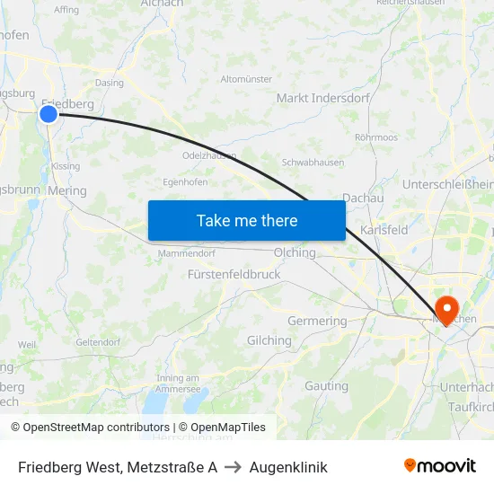 Friedberg West, Metzstraße A to Augenklinik map