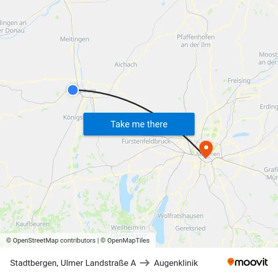 Stadtbergen, Ulmer Landstraße A to Augenklinik map