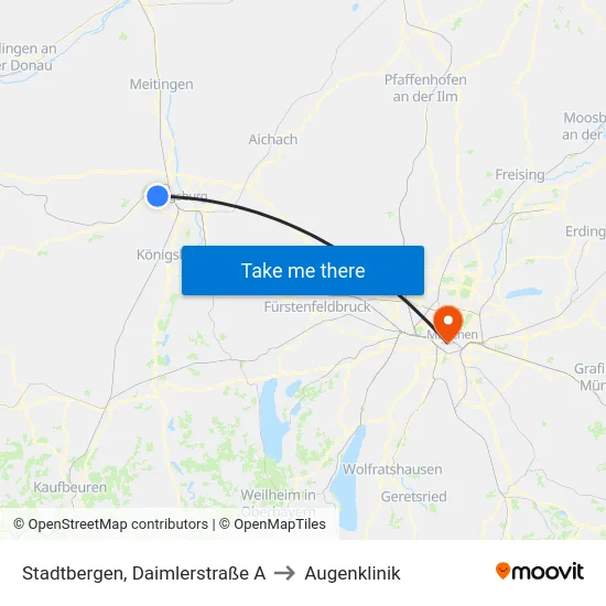 Stadtbergen, Daimlerstraße A to Augenklinik map