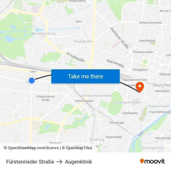 Fürstenrieder Straße to Augenklinik map