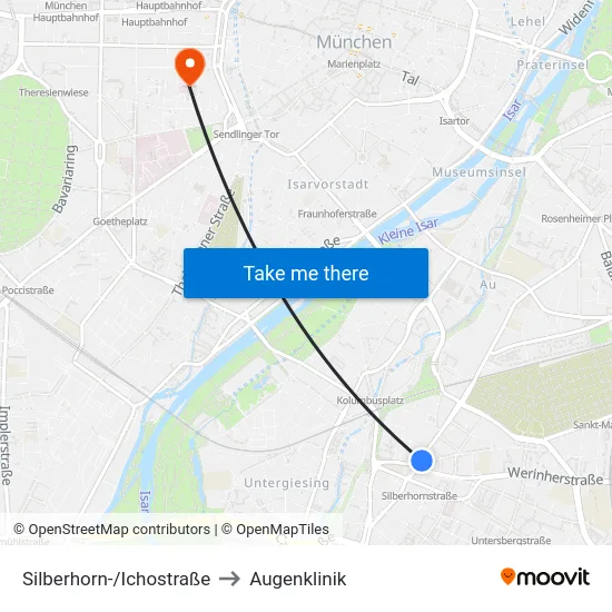 Silberhorn-/Ichostraße to Augenklinik map