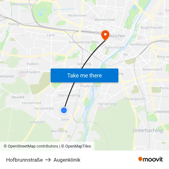 Hofbrunnstraße to Augenklinik map