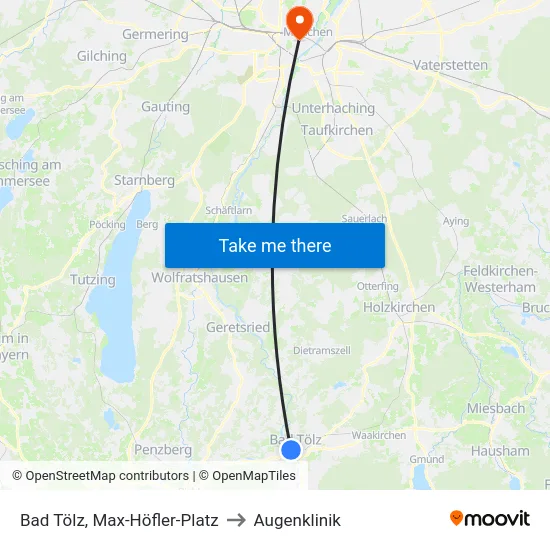 Bad Tölz, Max-Höfler-Platz to Augenklinik map