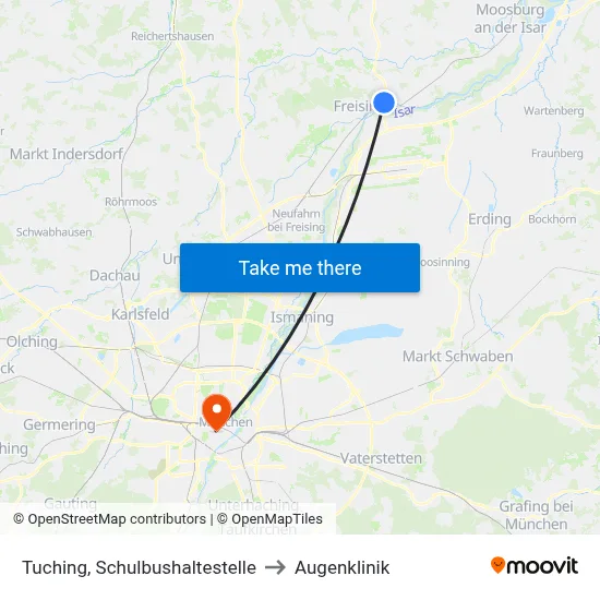 Tuching, Schulbushaltestelle to Augenklinik map