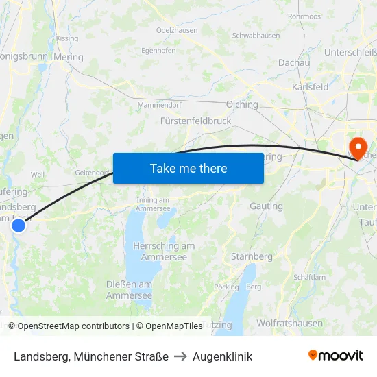 Landsberg, Münchener Straße to Augenklinik map