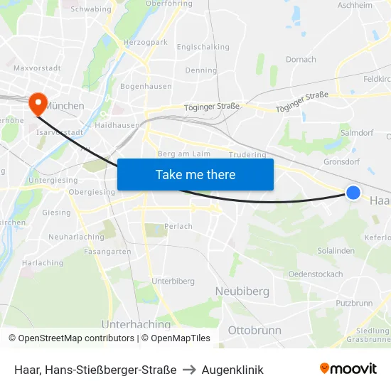Haar, Hans-Stießberger-Straße to Augenklinik map
