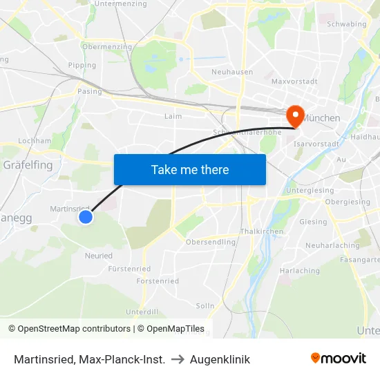 Martinsried, Max-Planck-Inst. to Augenklinik map