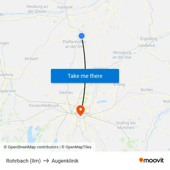 Rohrbach (Ilm) to Augenklinik map