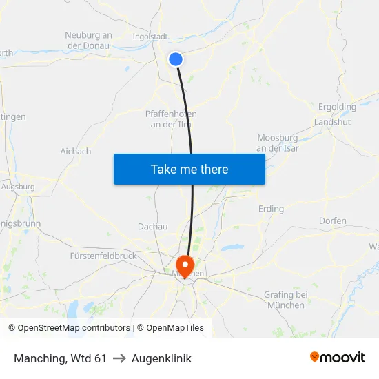 Manching, Wtd 61 to Augenklinik map