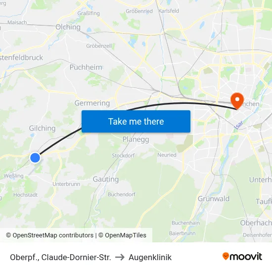 Oberpf., Claude-Dornier-Str. to Augenklinik map