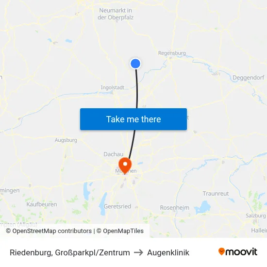 Riedenburg, Großparkpl/Zentrum to Augenklinik map