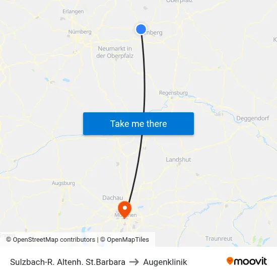 Sulzbach-R. Altenh. St.Barbara to Augenklinik map