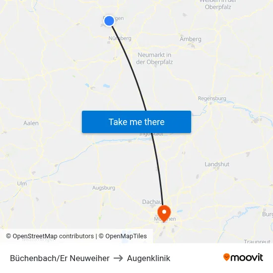 Büchenbach/Er Neuweiher to Augenklinik map
