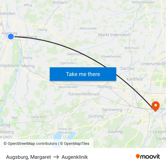 Augsburg, Margaret to Augenklinik map
