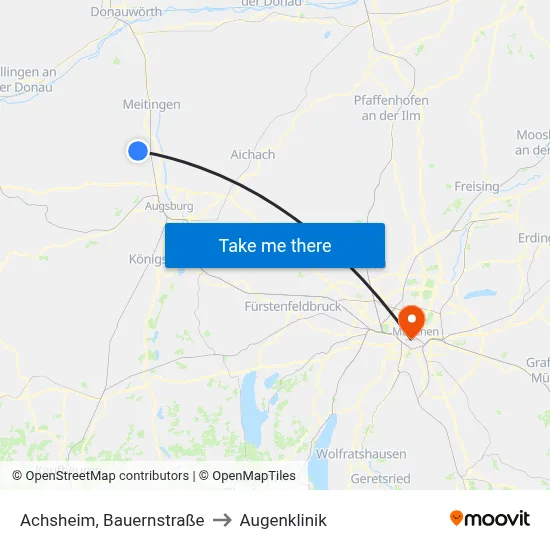 Achsheim, Bauernstraße to Augenklinik map