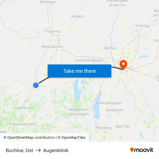 Buchloe, Ost to Augenklinik map