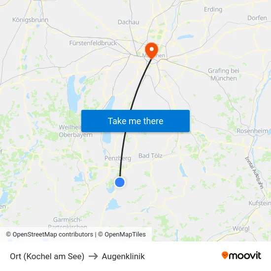 Ort (Kochel am See) to Augenklinik map