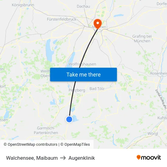 Walchensee, Maibaum to Augenklinik map
