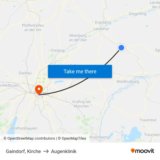 Gaindorf, Kirche to Augenklinik map