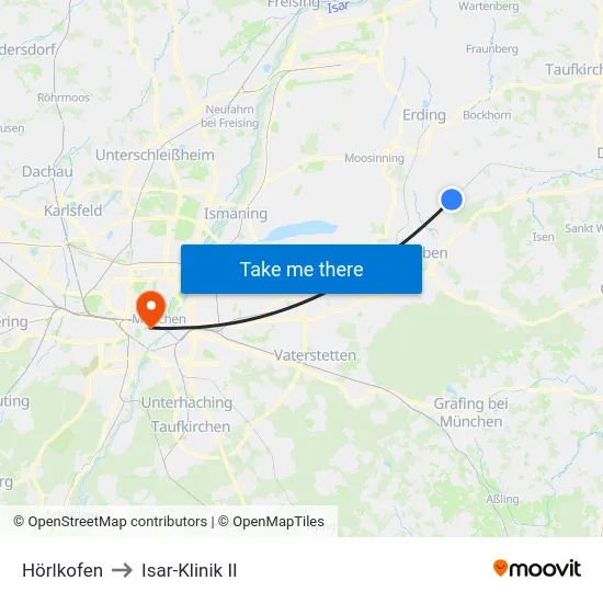 Hörlkofen to Isar-Klinik II map