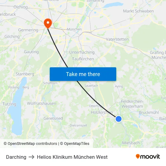 Darching to Helios Klinikum München West map
