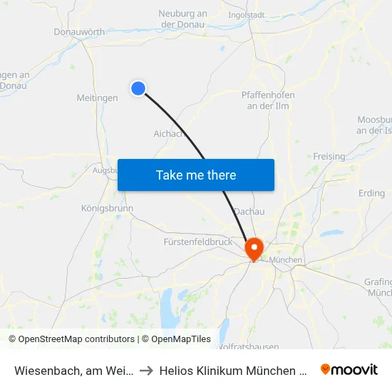 Wiesenbach, am Weiher to Helios Klinikum München West map