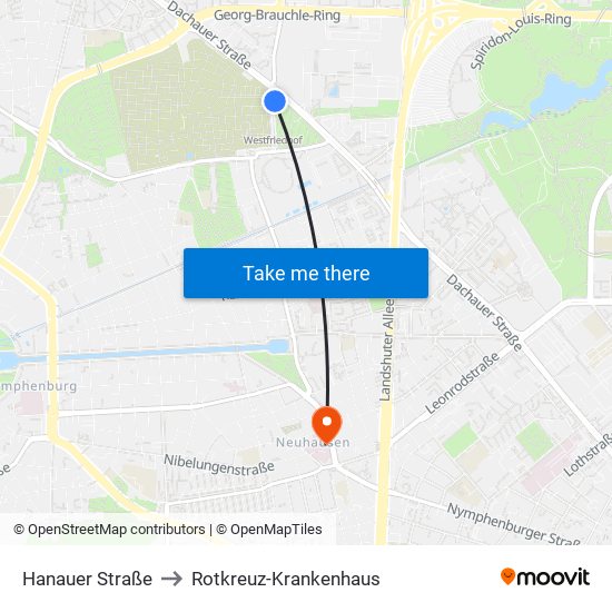 Hanauer Straße to Rotkreuz-Krankenhaus map