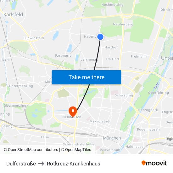 Dülferstraße to Rotkreuz-Krankenhaus map