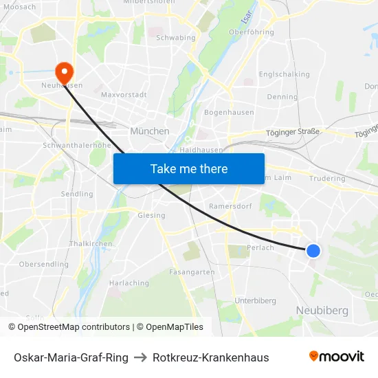 Oskar-Maria-Graf-Ring to Rotkreuz-Krankenhaus map