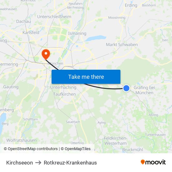 Kirchseeon to Rotkreuz-Krankenhaus map