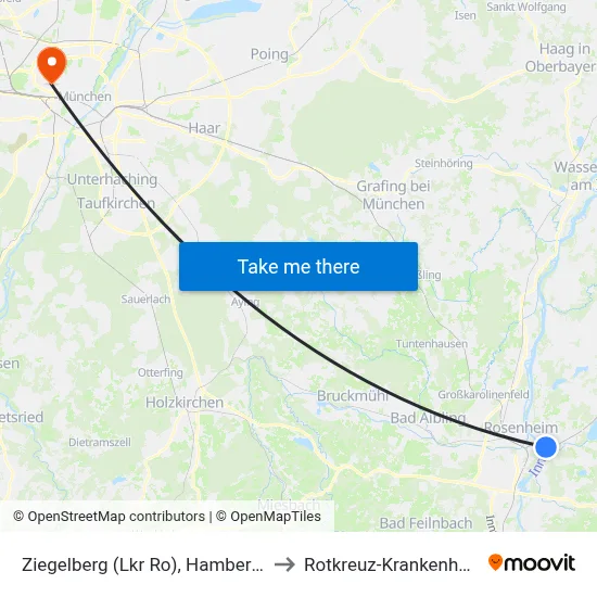 Ziegelberg (Lkr Ro), Hamberger to Rotkreuz-Krankenhaus map
