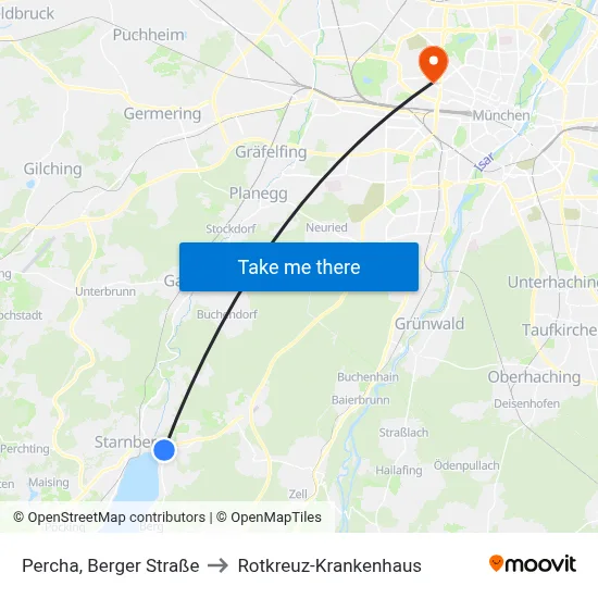 Percha, Berger Straße to Rotkreuz-Krankenhaus map