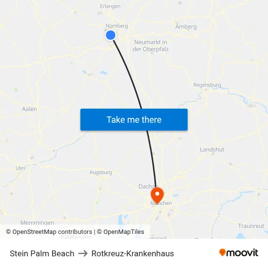 Stein Palm Beach to Rotkreuz-Krankenhaus map