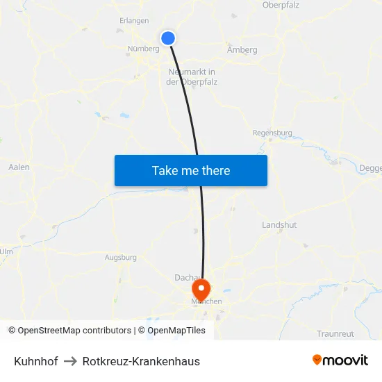 Kuhnhof to Rotkreuz-Krankenhaus map