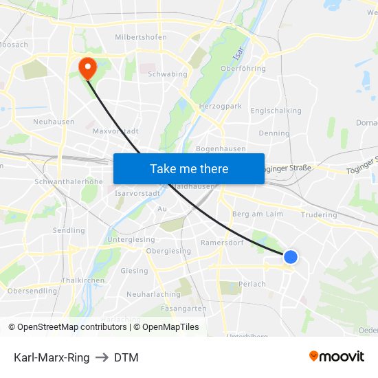 Karl-Marx-Ring to DTM map