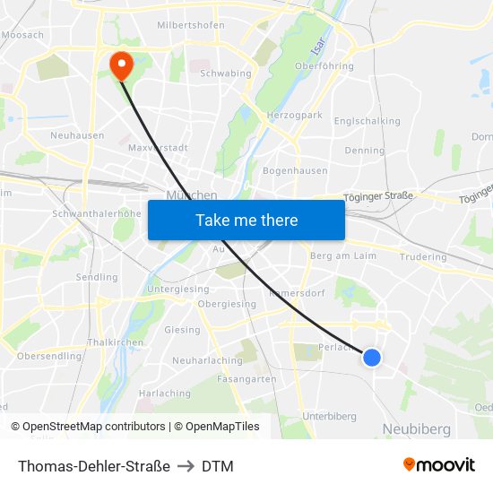 Thomas-Dehler-Straße to DTM map