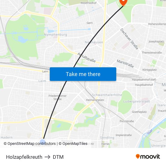 Holzapfelkreuth to DTM map