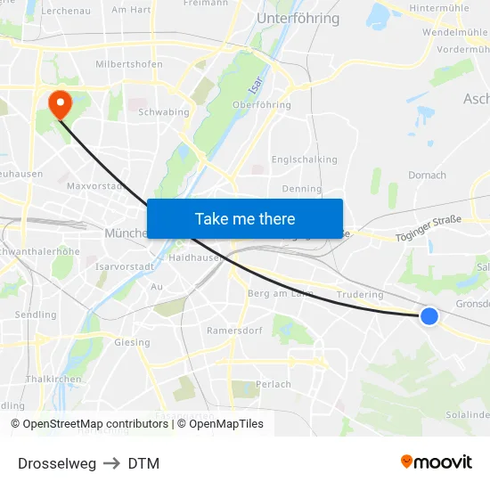 Drosselweg to DTM map