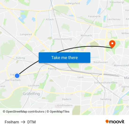 Freiham to DTM map