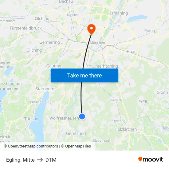 Egling, Mitte to DTM map