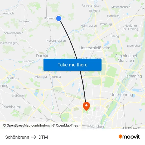 Schönbrunn to DTM map