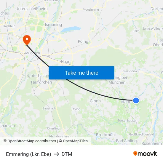 Emmering (Lkr. Ebe) to DTM map