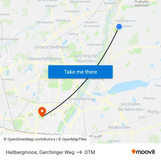 Hallbergmoos, Garchinger Weg to DTM map