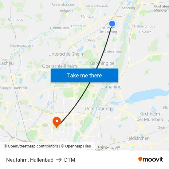 Neufahrn, Hallenbad to DTM map