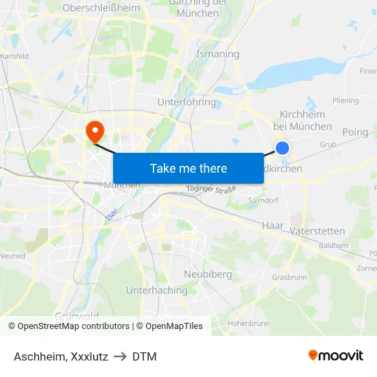 Aschheim, Xxxlutz to DTM map