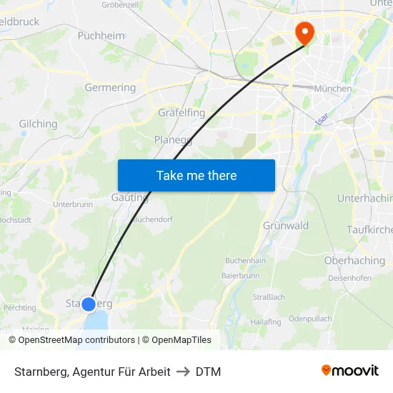 Starnberg, Agentur Für Arbeit to DTM map