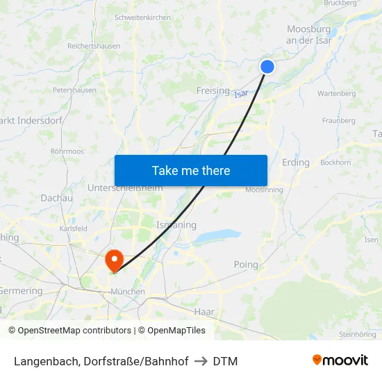Langenbach, Dorfstraße/Bahnhof to DTM map